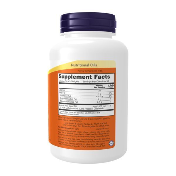 Flax Oil 1000mg - 100 softgels 29680 фото
