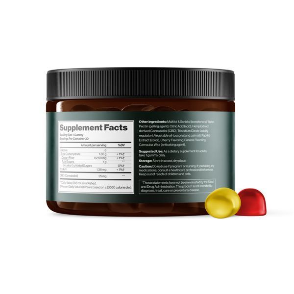 CBD Gummies Full Spectrum 750 mg Cherry & Banana - 30 gummies (До 08.26) 33554 фото