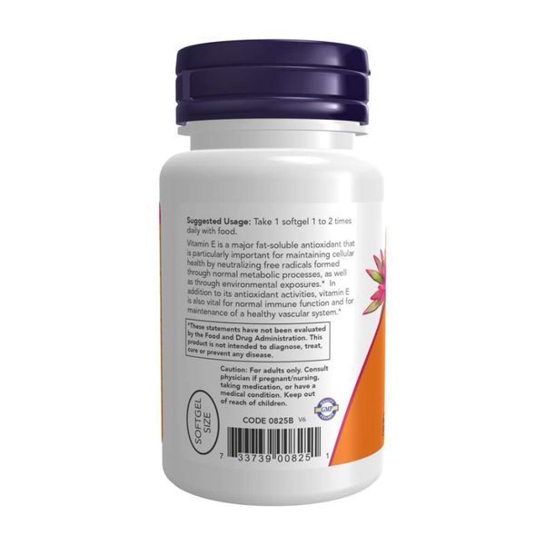 Vitamin E-200 D-Alpha Tocopheryl - 100 softgels 27851 фото