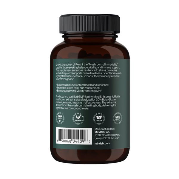 Reishi Mushroom 1000 mg - 60 vegcaps 29585 фото