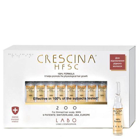 Средство для роста волос для мужчин HFSC Transdermic 200 Crescina, 20 ампул UA00810 фото