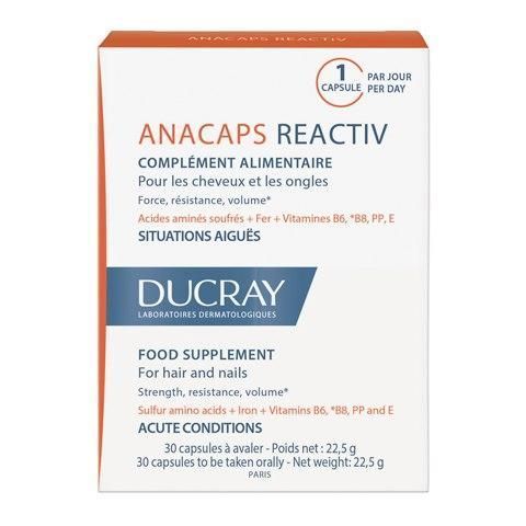 Дюкре Анакапс Реактив Капсули для зміцнення волосся й нігтів Ducray Anacaps Reactiv Complement alimentaire 30 254310 фото