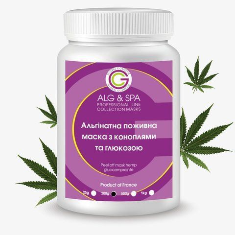 Альгинатная питательная маска Конопля и глюкоза Peel Off Mask Hemp Glucoempreinte ALG & SPA, 200г 2738846718 фото