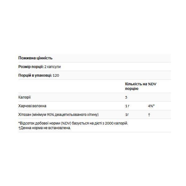 Diet Chitosan&trade; 500 mg - 60 caps 29781 фото