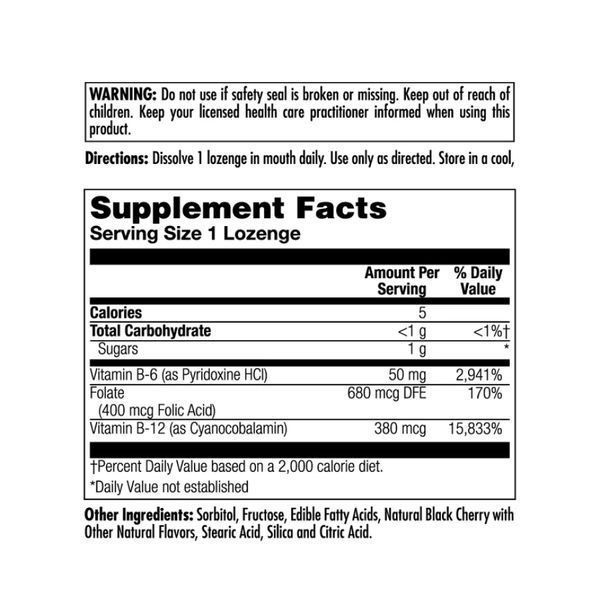 B-6 B-12 Folic Acid - 60 tabs Black Cherry 27928 фото