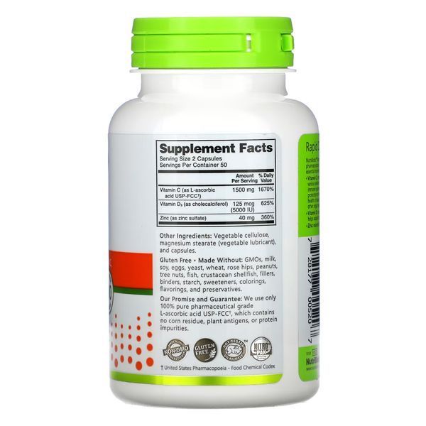 Vitamin C+D3 & Zinc - 100 caps 25502 фото