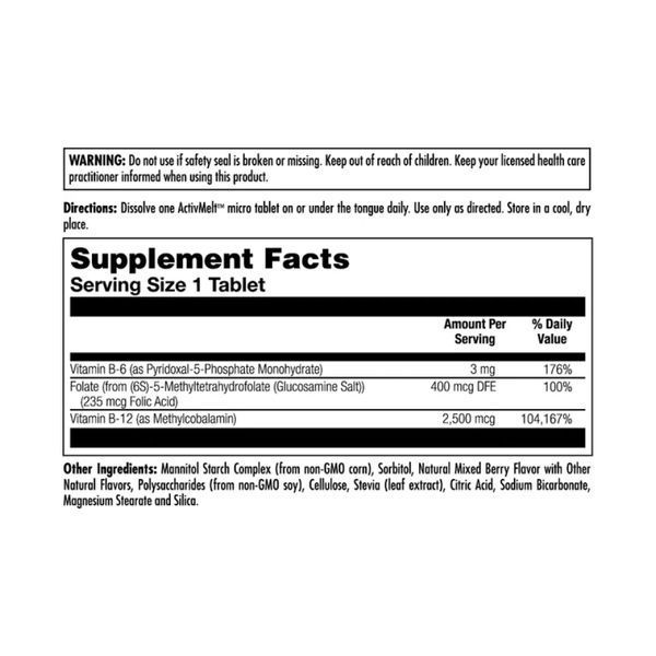 B6 B12 Methyl Folate - 60 tabs Mixed Berry 29611 фото