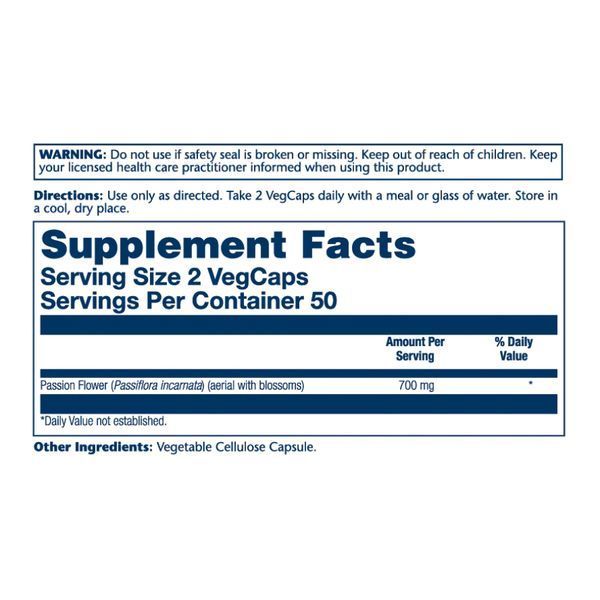Passion Flower 700mg - 100 vcaps 26110 фото