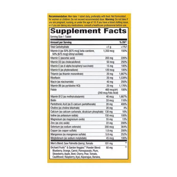 Once Daily Men's Ultra Multivitamin - 60 tabs 23572 фото