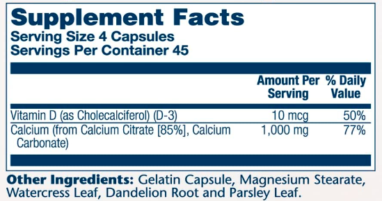 Calcium w/ D3 Citrate 1000mg - 90 caps 24508 фото