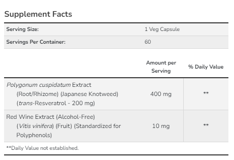 Resveratrol 200 mg - 60 vcaps 18447 фото