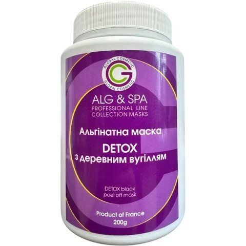 Альгінатна маска DETOX з деревним вугіллям Detox black Peel off Mask ALG & SPA, 25г 2733250086 фото
