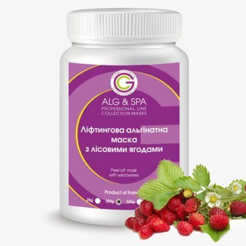 Лифтинговая альгинатная маска Лесные ягоды Peel off Mask with wild berries ALG & SPA, 1 кг ALG040-1000 фото