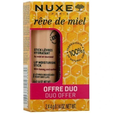 Нюкс Набір ДУО Медова мрія стік для губ Nuxe R&ecirc;ve de miel Stick l&egrave;vres kit, 2*4 г 2797465382 фото
