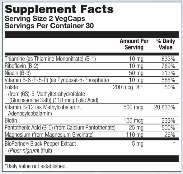 Stress B Magnesium Glycinate - 60 vcaps 23529 фото