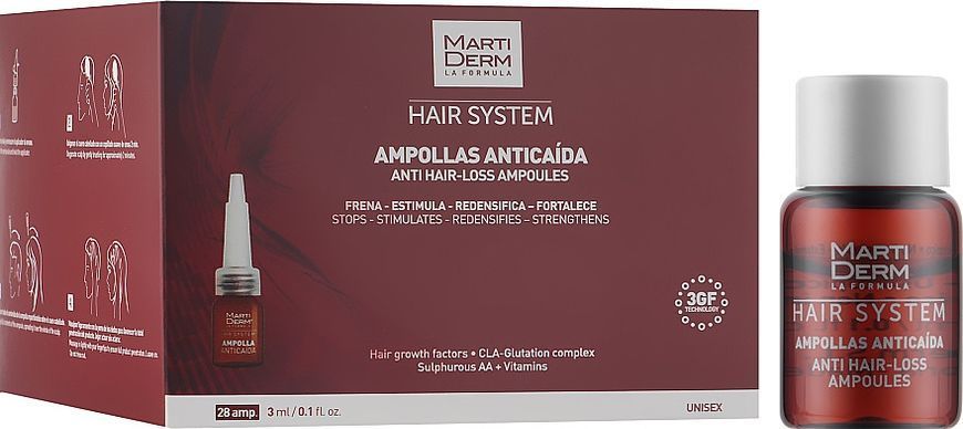 Мартидерм Ампулы от выпадения волос Martiderm Hair System Anti Hair-loss Ampoules, 28 шт по 3 мл MA130121 фото