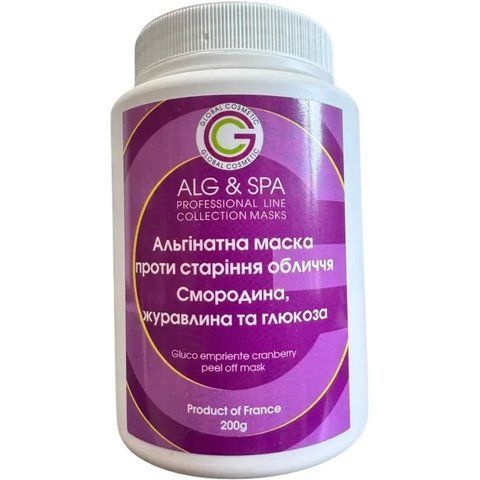 Альгинатная маска против старения Смородина+клюква+глюкоза Peel off Mask Cranberry Glucoemprein ALG & SPA,200г 2739806985 фото