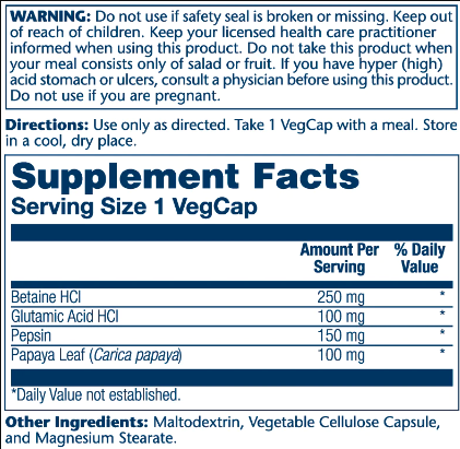Betaine HCl 250mg - 180 vcaps 23532 фото