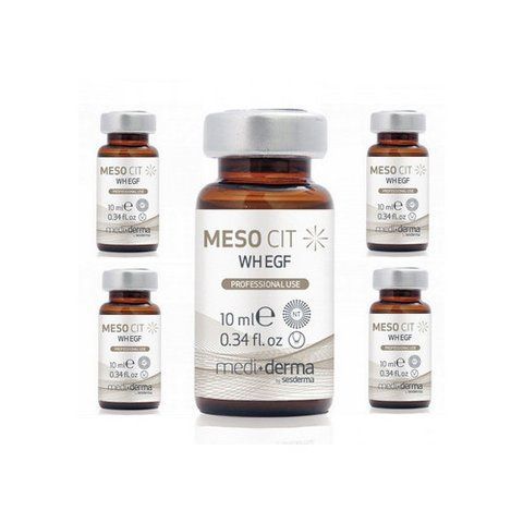 Сироватка з фактором росту EGF Meso Cit WH EGF Medi+derma, 5х10 мл 40002172 фото