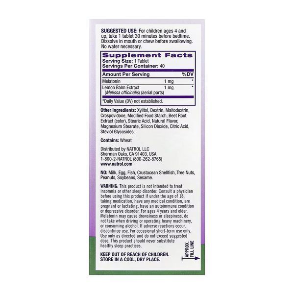Kids Melatonin 1mg - 40 tabs 31434 фото