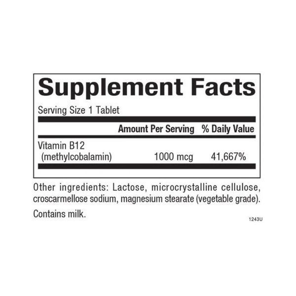 B12 Methylcobalamin 1000 mcg - 180 tabs 28875 фото