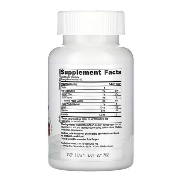 Zero Sugar Melatonin - 60 gummies 33641 фото