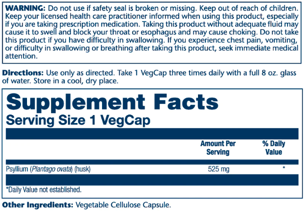 Psyllium Husk 525mg - 100 vcaps 23536 фото
