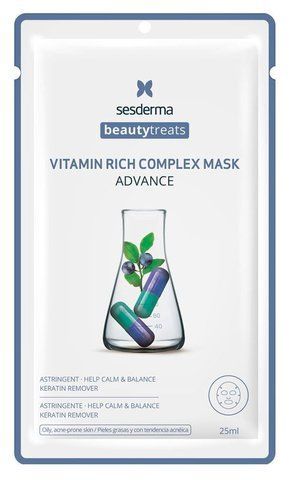 Тканинна маска з вітамінним комплексом SesDerma Beauty Treats Vitamin Rich Complex Mask 25 мл 20000670 фото