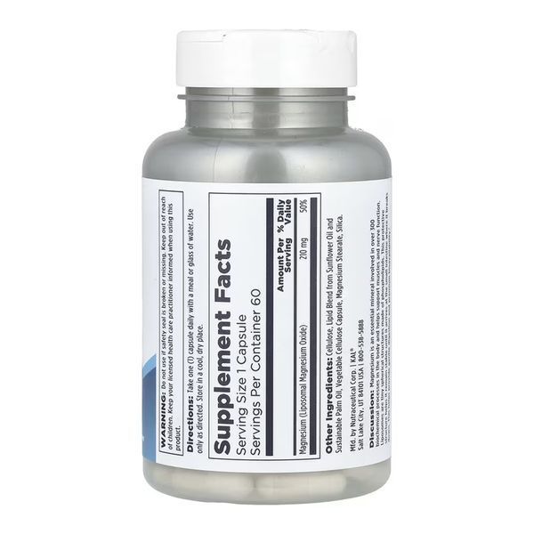 Liposomal Magnesium 210mg - 60 vcaps 32145 фото