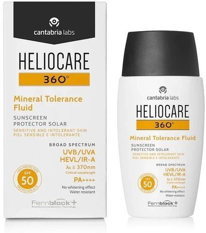 Солнцезащитный минеральный крем-флюид SPF50 для чувствительной кожи HELIOCARE 360&ordm; MINERAL TOLERANCE FLUID SPF50 CANTABRIA, 50 мл 2865105055 фото