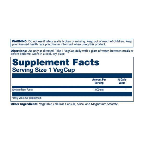 Glycine Free Form 1000mg - 60 vcaps 27743 фото