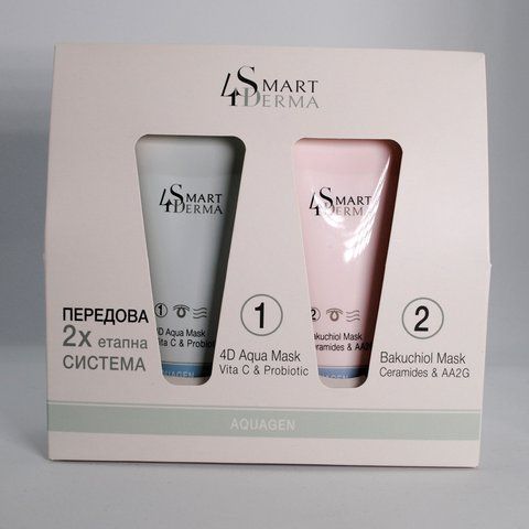 Smart4Derma Система інтенсивного зволоження 4D AQUA MASK + BAKUCHIOL MASK 75мл+75мл 520-1 фото