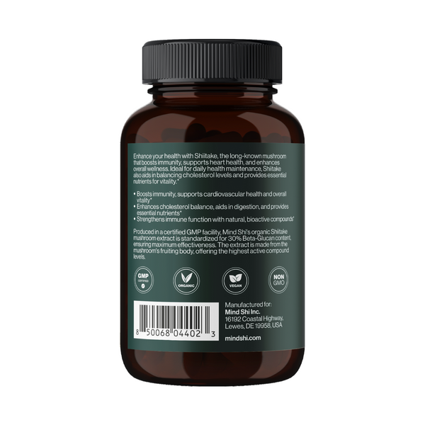 Shiitake Mushroom 1000 mg - 60 vegcaps (До 10.26) 33895 фото