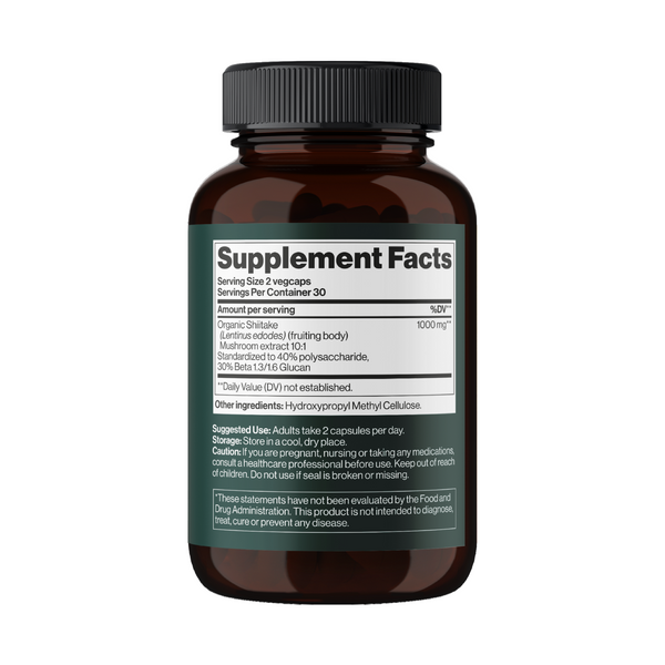 Shiitake Mushroom 1000 mg - 60 vegcaps (До 10.26) 33895 фото