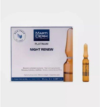Мартидерм Ночные ампулы для обновления кожи лица MartiDerm Platinum Night Renew Ampollas 10 амп MA022010 фото