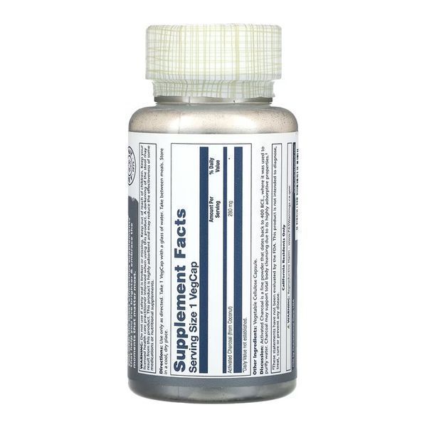 Activated Charcoal, Coconut 280mg - 90 vcaps 32112 фото