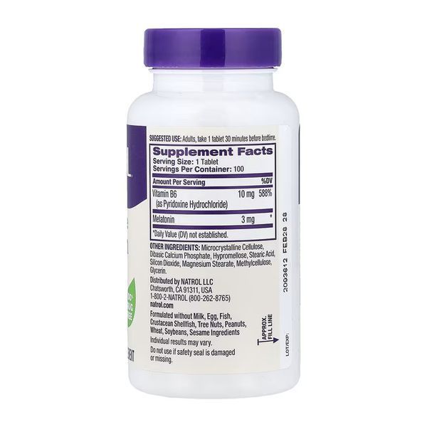 Melatonin 3mg - 100 tabs 31452 фото