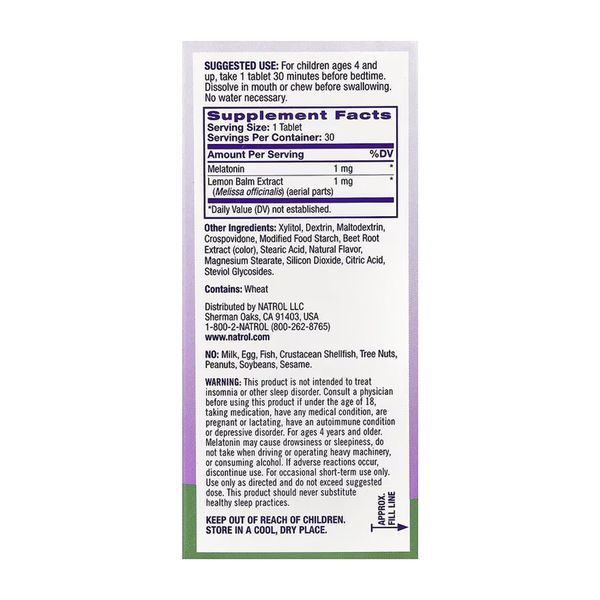 Kids Melatonin 1mg - 30 tabs 31456 фото