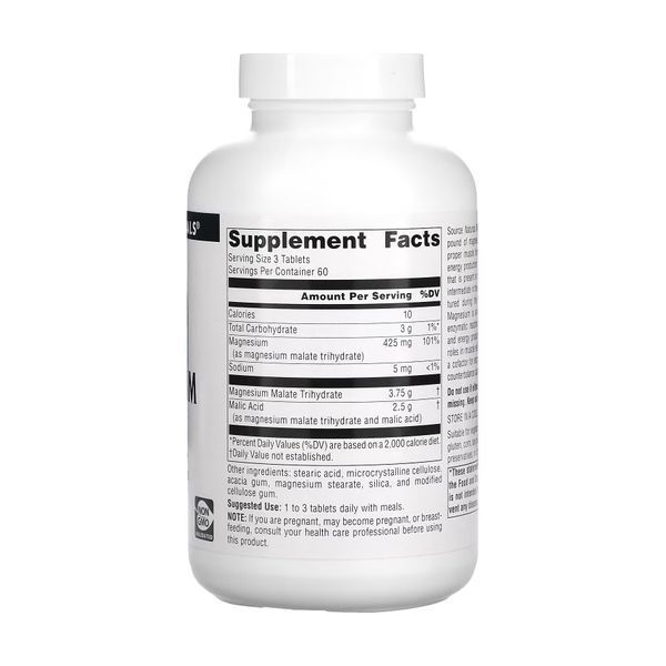 Magnesium Malate 1250 mg - 180 tabs 27322 фото