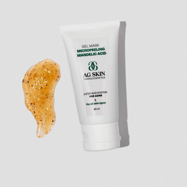 Гель-маска микропилинг с миндальной кислотой Gel mask micropeeling mandelic acid AG Skin 60 мл AG 017 фото