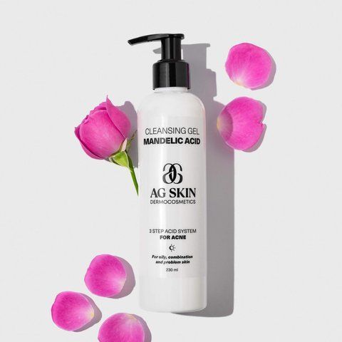 Очищающий гель с миндальной кислотой Cleansing gel mandelic acid AG Skin 230 мл AG001 фото