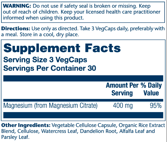 Magnesium Citrate 400mg - 90 vcaps 23552 фото