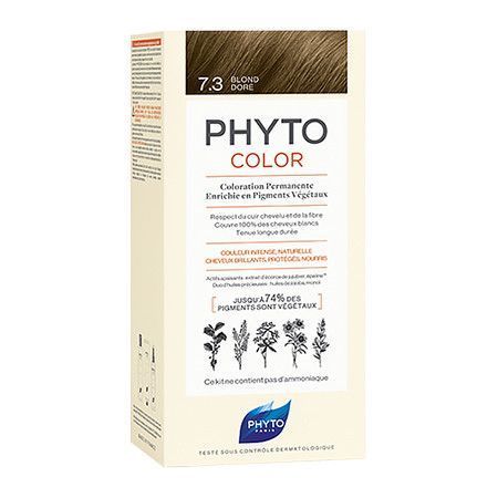 Фіто Фітоколор Безаміачна крем-фарба для волосся Phyto PhytoColor Coloration Permanente 7.3 Золотисто-русявий 112 мл РН10012 фото
