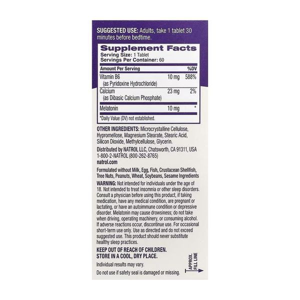 Time Release Melatonin 10mg - 60 tab 31467 фото