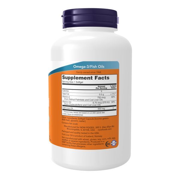 Cod Liver Oil 650mg - 250 sgels 24371 фото