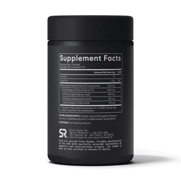 Omega-3 Fish Oil Alaska Pollock 1250mg - 90 softgels 28337 фото
