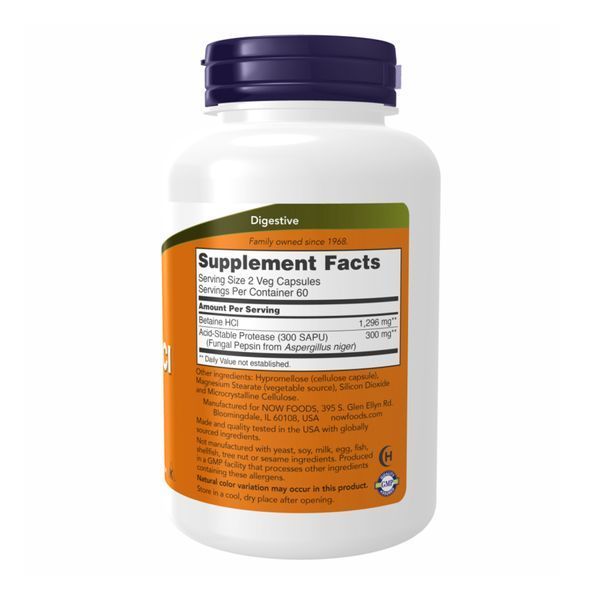Betaine HCI 648mg - 120vcaps 23487 фото