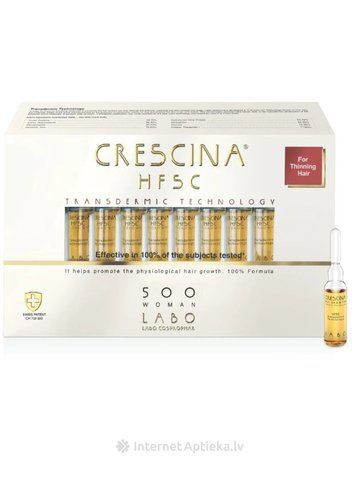 Средство для роста волос для женщин HFSC Transdermic 500 Crescina, 20 ампул UA00814 фото