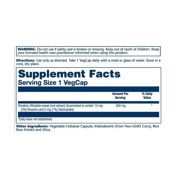 Super Rhodiola Root Extract 500mg - 60 vcaps 26901 фото