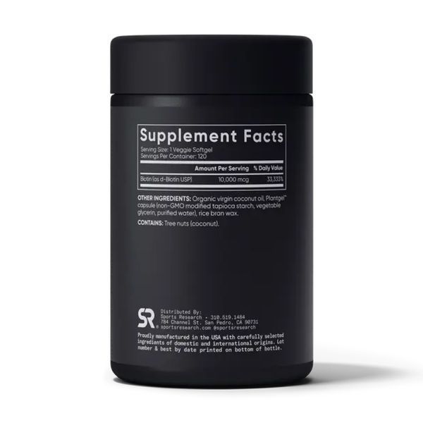 Biotin 10,000mcg - 120 veg softgels 28340 фото